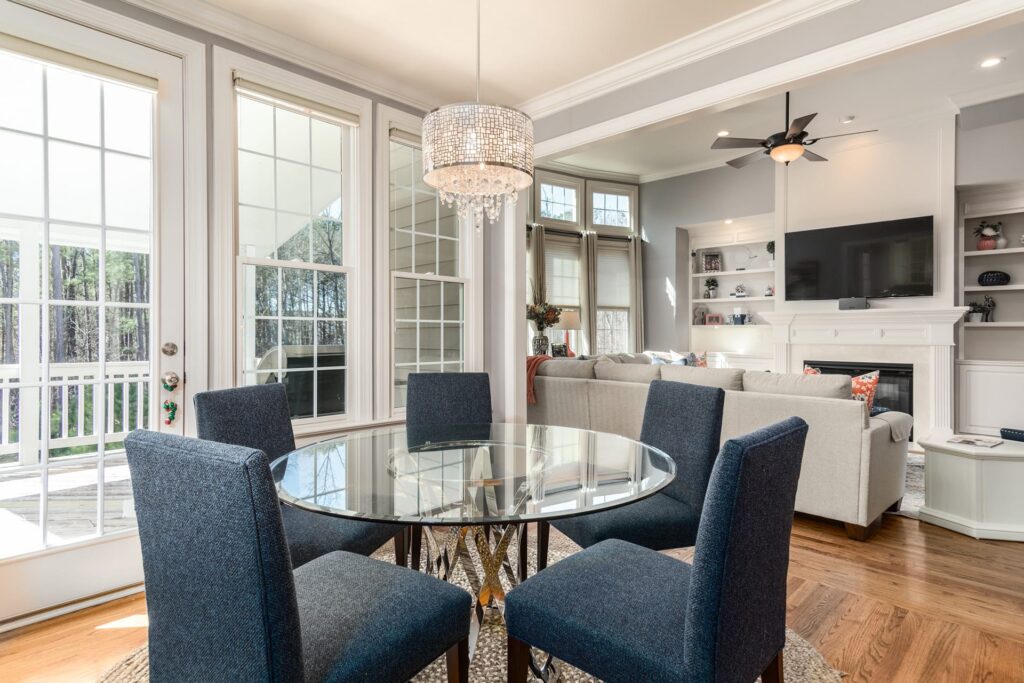 hardwood flooring at dining area